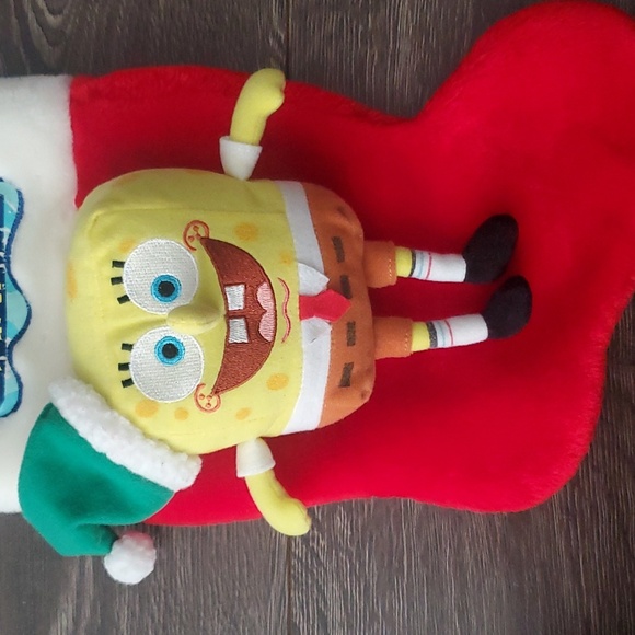 Spongebob Squarepants 2005 Christmas Stocking Plush 15" long Vintage - Picture 2 of 9
